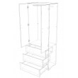 Wardrobe double door with 3 drawers